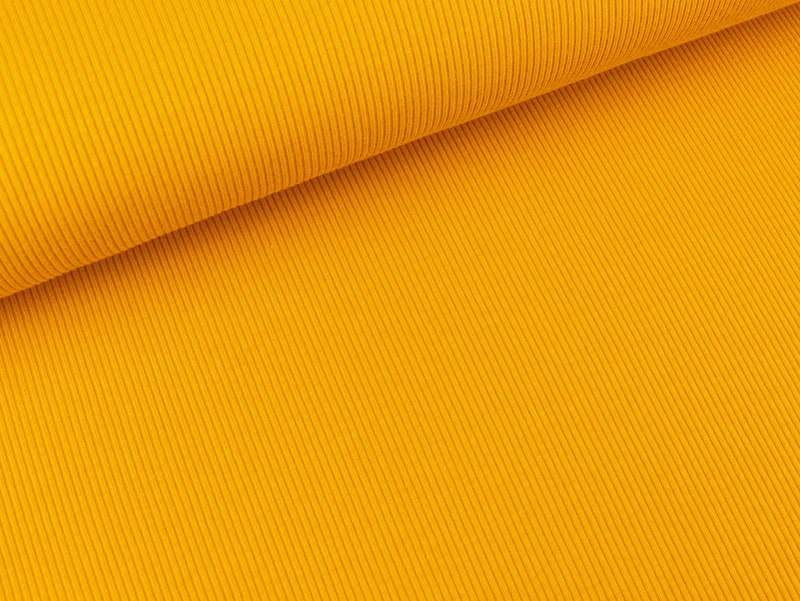 Reststück 38cm - Rippjersey Marissa senfgelb uni