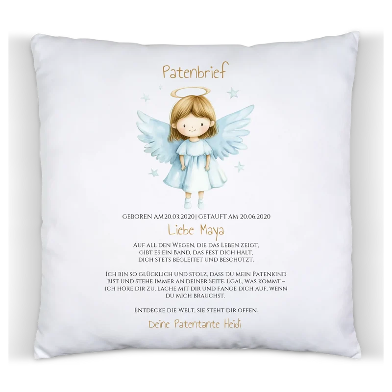 Patenbrief Geschenk Patenkind - Poster, Kissen, Decke, Leinwandbild personalisiert