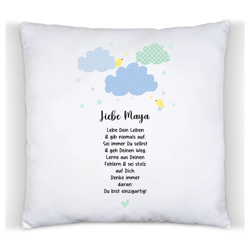 Personalisiertes Motivationsposter "Wolke" Kinderposter - Kissen - Kinderdecke mit Namen und Spruch