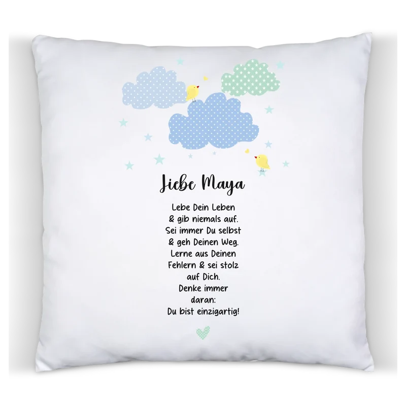 Personalisiertes Motivationsposter "Wolke" Kinderposter - Kissen - Kinderdecke mit Namen und Spruch