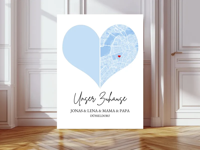 "Zuhause" Personalisiertes Fotoposter mit Stadtkarte & Koordinatenposter