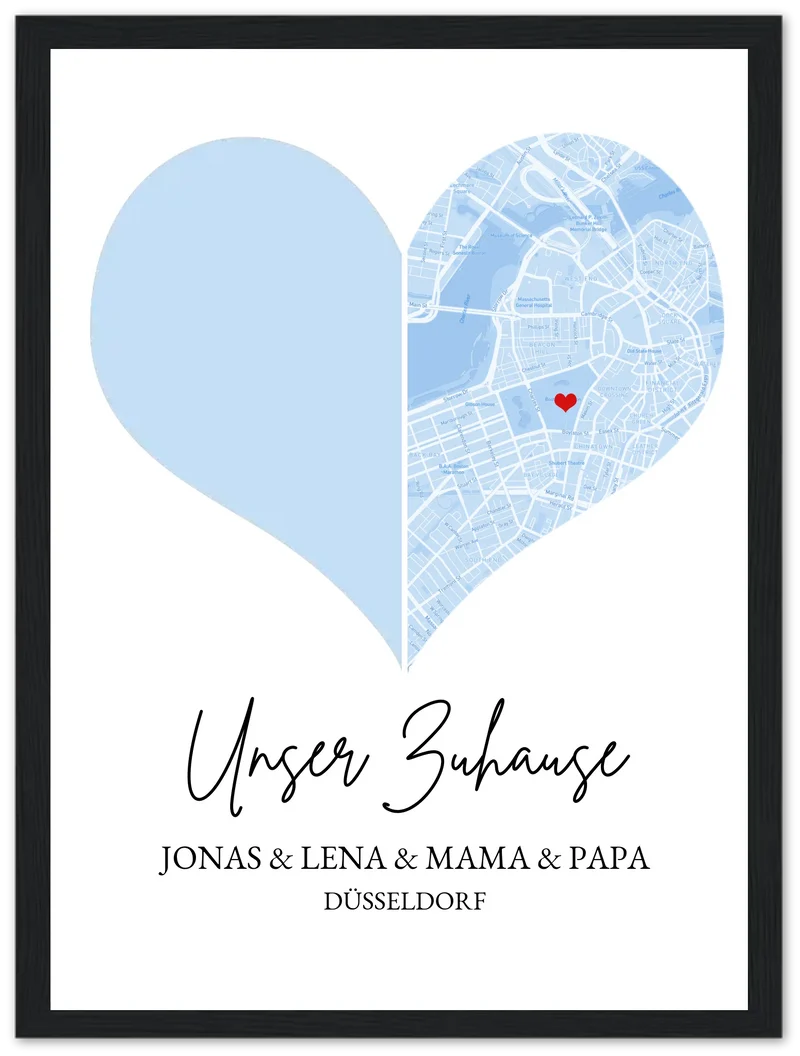 "Zuhause" Personalisiertes Fotoposter mit Stadtkarte & Koordinatenposter