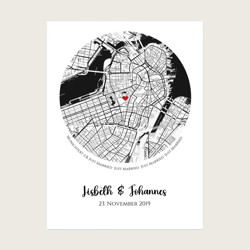 Wo alles begann Poster - Personalisiertes Hochzeitsgeschenk, Geschenk Hochzeitstag, Valetinstag Stadtkarte - Digitale Datei