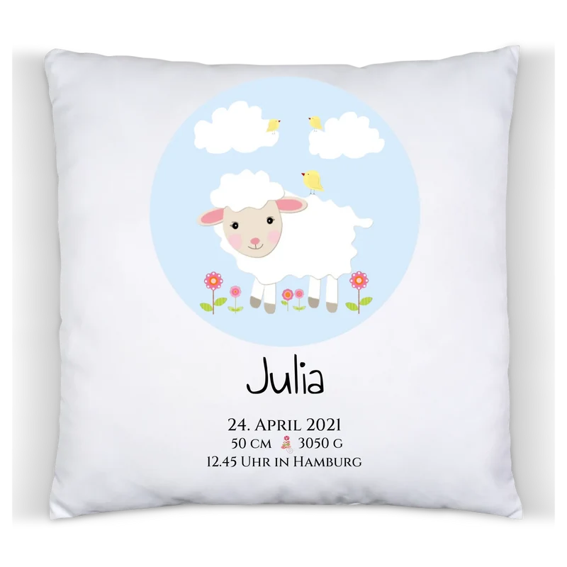 Personalisiertes Schäfchen-Kinderposter mit Geburtsdaten