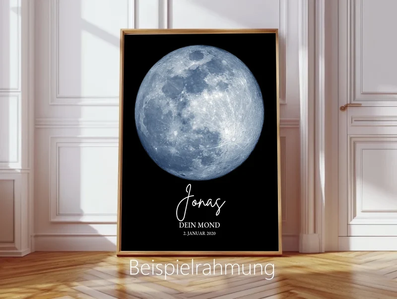 Personalisiertes Mondphasen-Poster - zur Geburt, Taufe, Hochzeit, Jahrestag oder besonderem Datum - Digitale Datei