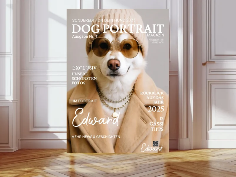 Personalisiertes Magazine Cover "DOG Portrait" Zeitschrift Titelblatt - Fotoposter Hund Katze - digitale Datei