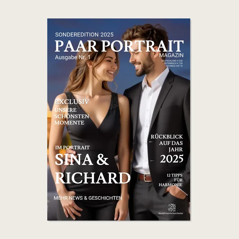 Personalisiertes Magazine Cover "Couple Paar Portrait" Zeitschrift Titelblatt Fotoposter Geschenk - digitale Datei