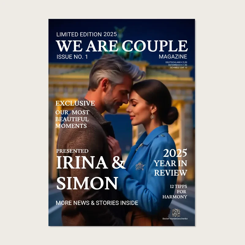 Personalisiertes Magazine Cover "Couple" Fotoposter Geschenk für Paar - digitale Datei