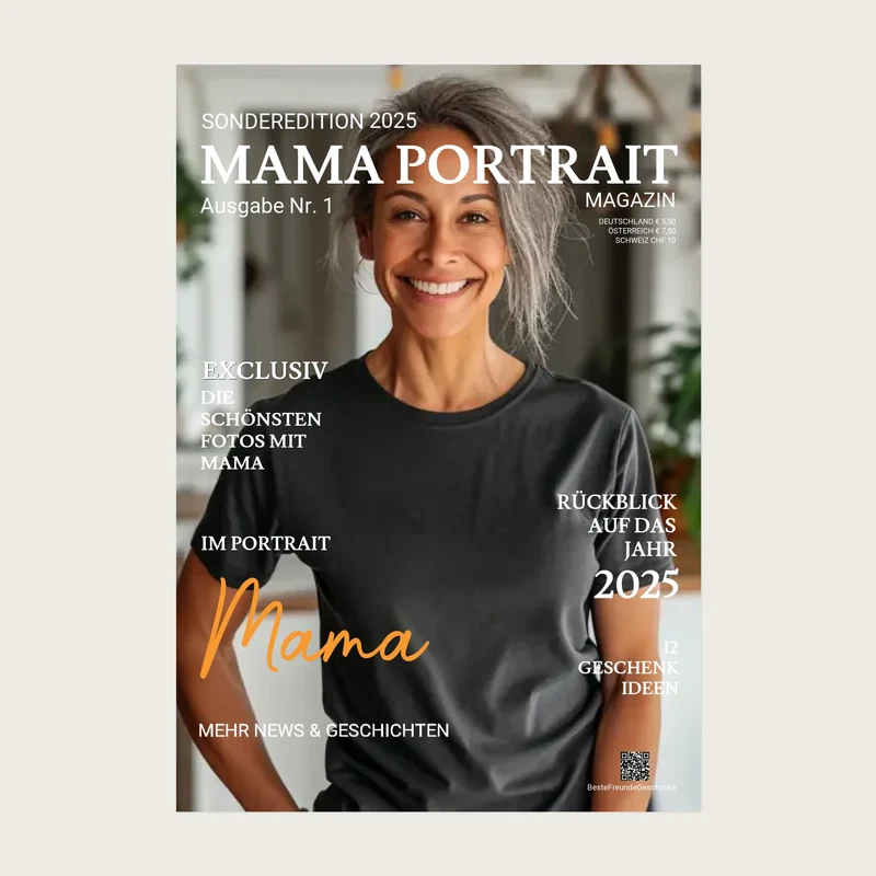 Geschenk für Mama -Personalisiertes Fotoposter im Magazine Cover "MAMA PORTRAIT"