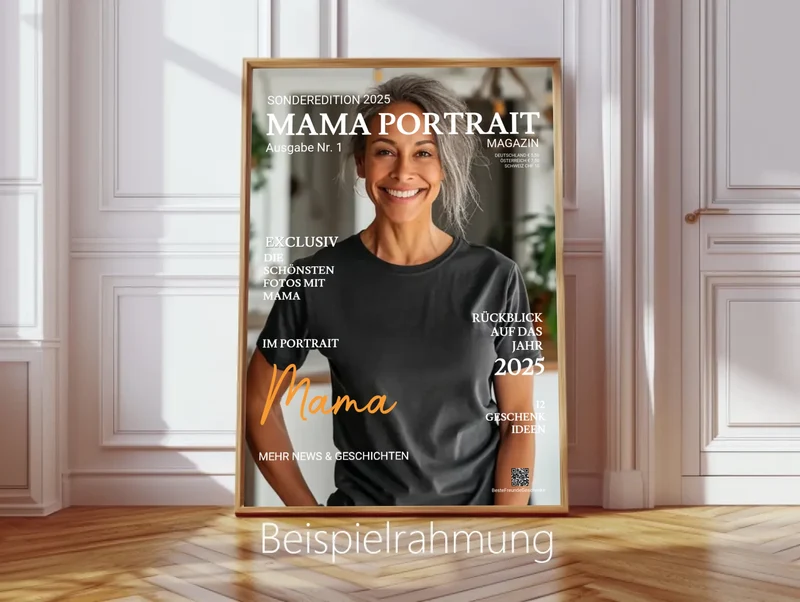 Geschenk für Mama -Personalisiertes Fotoposter im Magazine Cover "MAMA PORTRAIT"