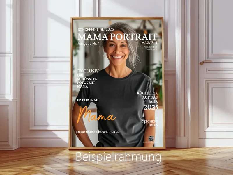 Geschenk für Mama -Personalisiertes Fotoposter im Magazine Cover "MAMA PORTRAIT"