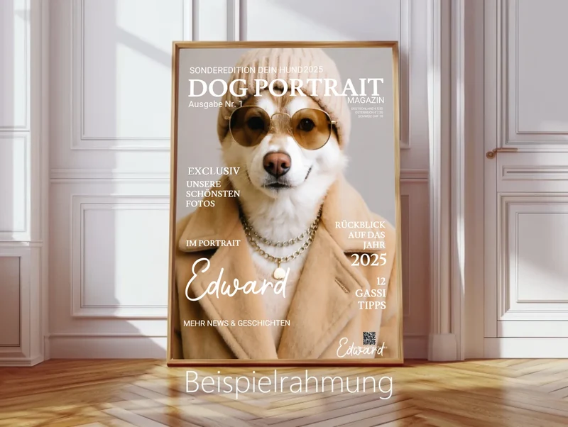 Personalisiertes Magazine Cover "DOG PORTRAIT" Zeitschrift Titelblatt Hundeposter
