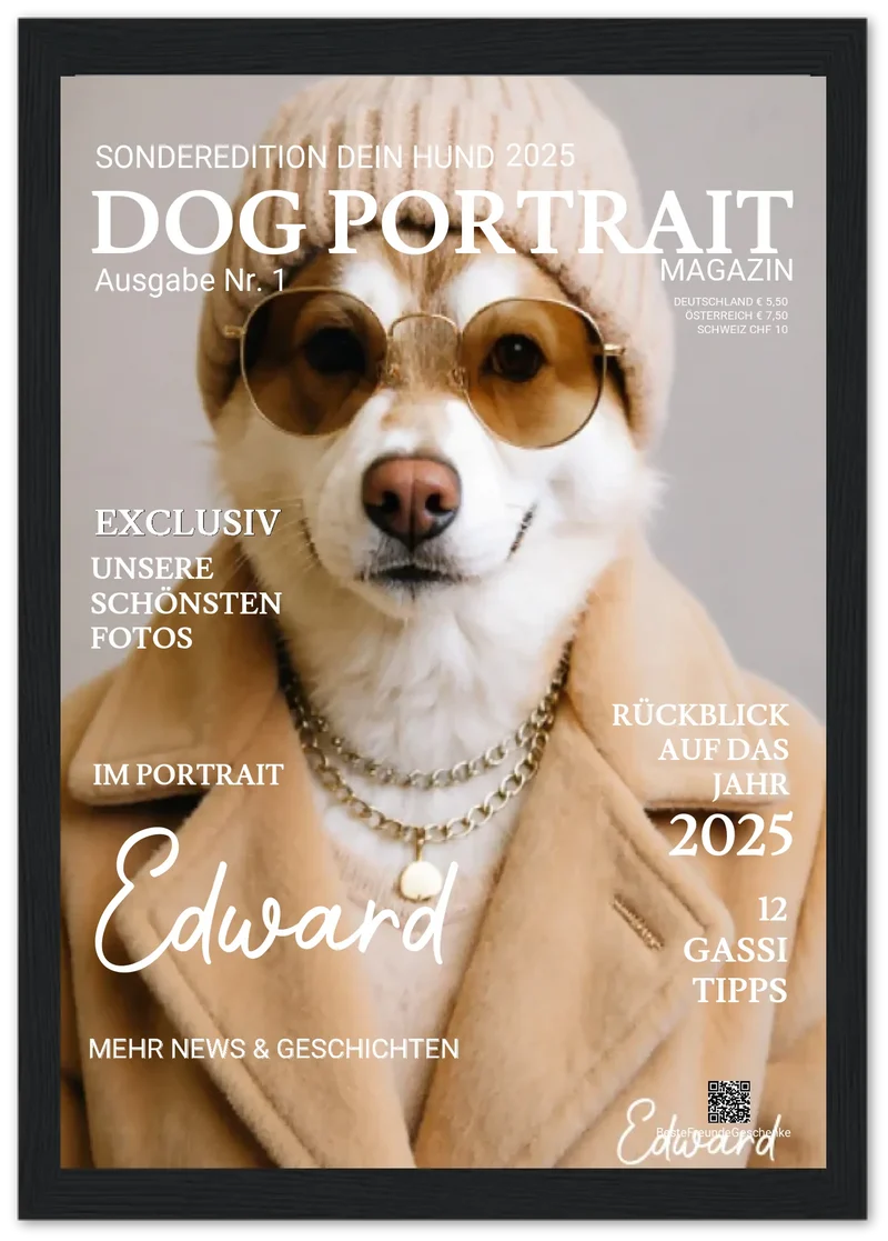 Personalisiertes Magazine Cover "DOG PORTRAIT" Zeitschrift Titelblatt Hundeposter