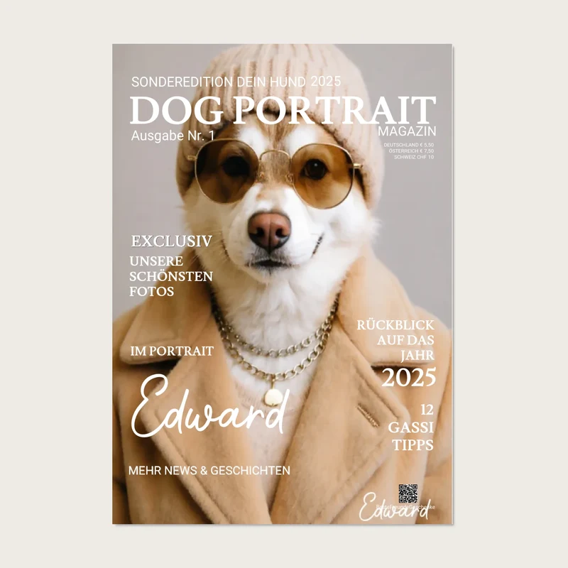 Personalisiertes Magazine Cover "DOG PORTRAIT" Zeitschrift Titelblatt Hundeposter