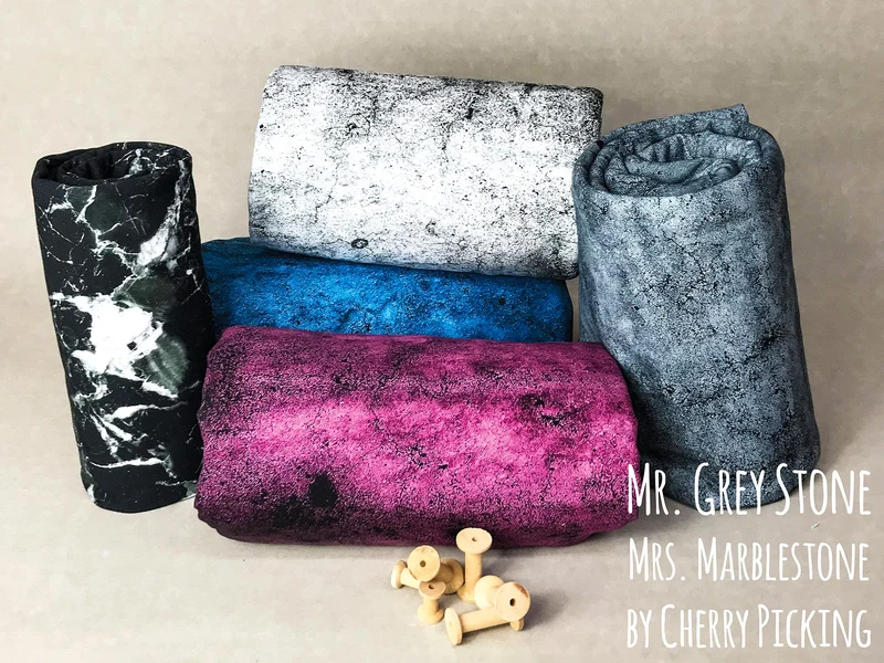 Reststück 39cm - French Terry Mr. Grey Stone beere-schwarz by Cherry Picking