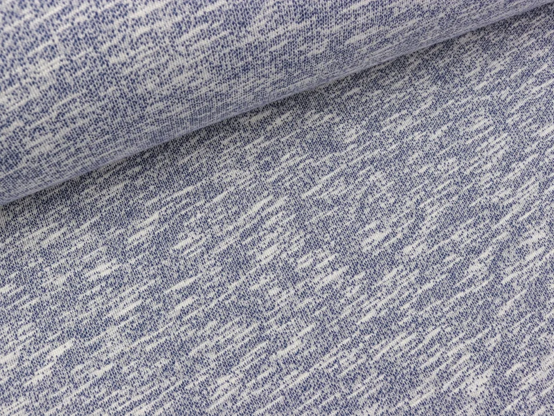 Reststück 26cm - Heavy French Terry jeansblau meliert Yarn dyed