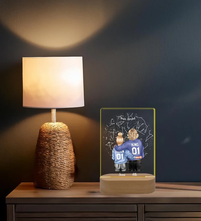 Personalisiertes LED Nachtlicht Sternenkarte - Partnerin / Partner Geschenk Geburtstag, Valentinstag, Weihnachtsgeschenk