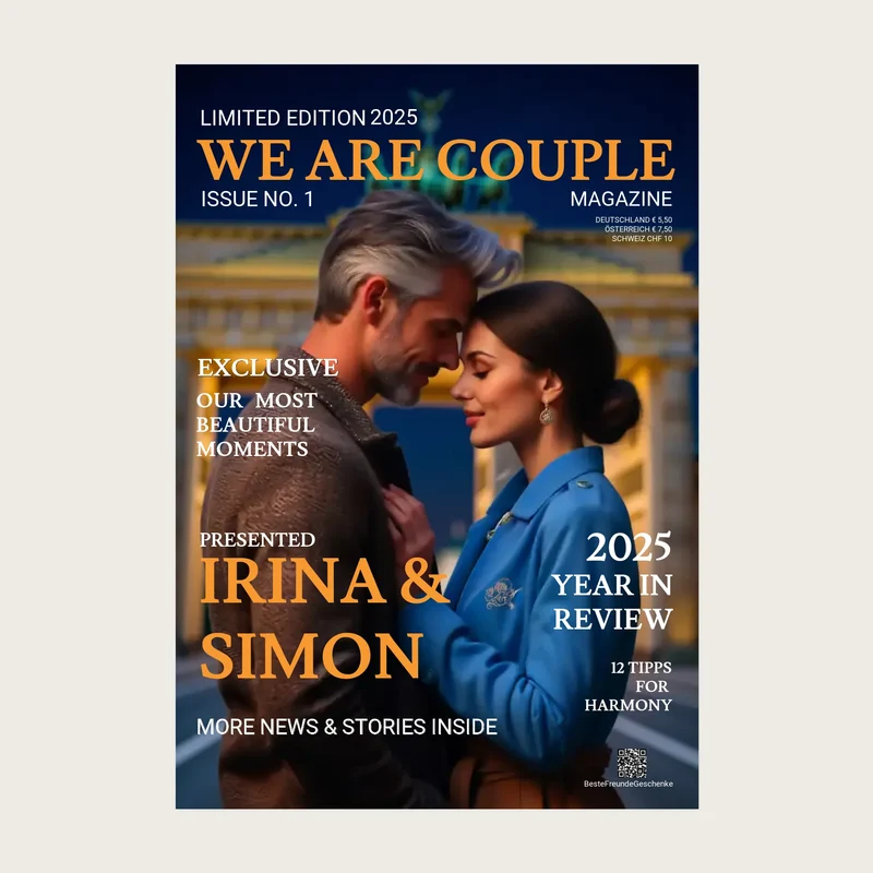 Personalisiertes Magazine Cover "We are Couple" Paarposter Zeitschrift Titelblatt