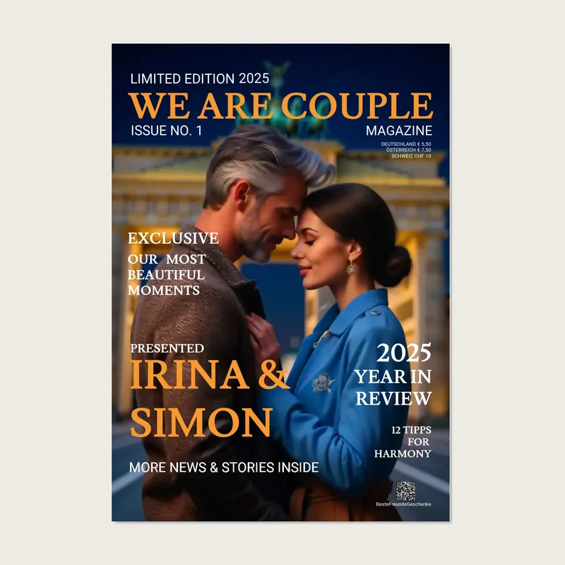 Personalisiertes Magazine Cover "We are Couple" Paarposter Zeitschrift Titelblatt