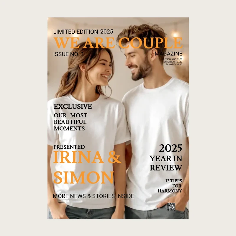 Personalisiertes Paarposter im Magazine Cover "We are Couple" Poster