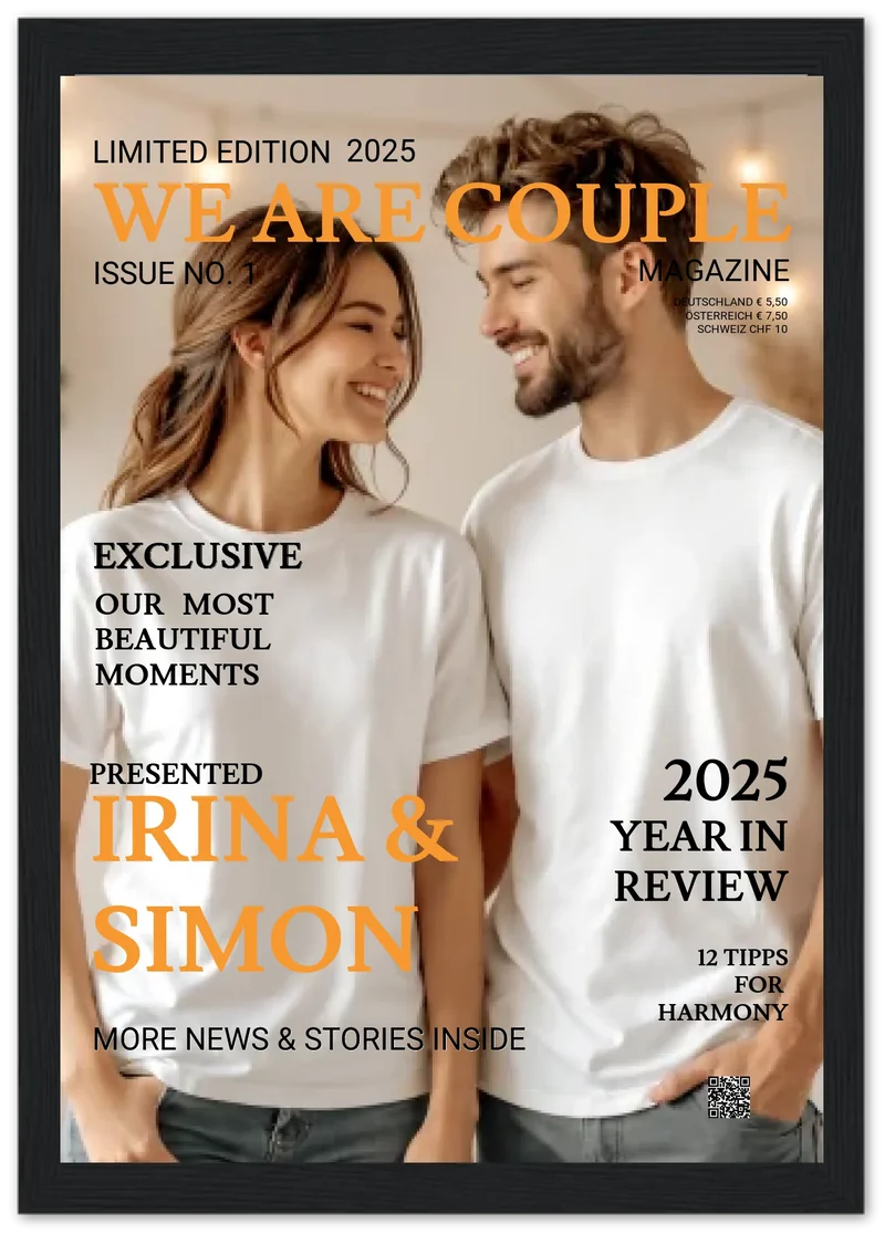 Personalisiertes Paarposter im Magazine Cover "We are Couple" Poster