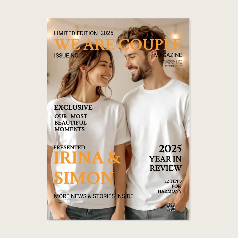 Personalisiertes Paarposter im Magazine Cover "We are Couple" Poster