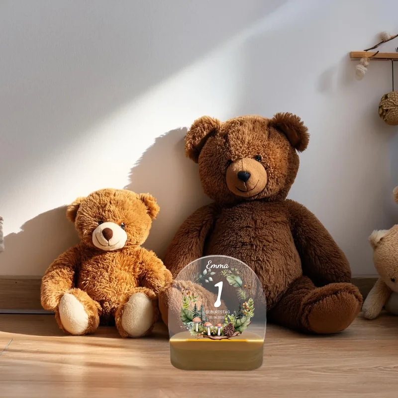 Geburtstagsgeschenk 1. Geburtstag mit Name - Personalisiertes LED Nachtlicht für Babys & Kinder