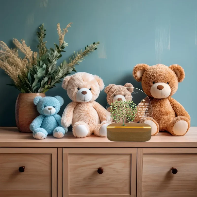 Zur Taufe - Taufgeschenk Lebensbaum Mädchen / Junge - Personalisiertes LED Nachtlicht für Babys & Kinder- Geschenk Geburt
