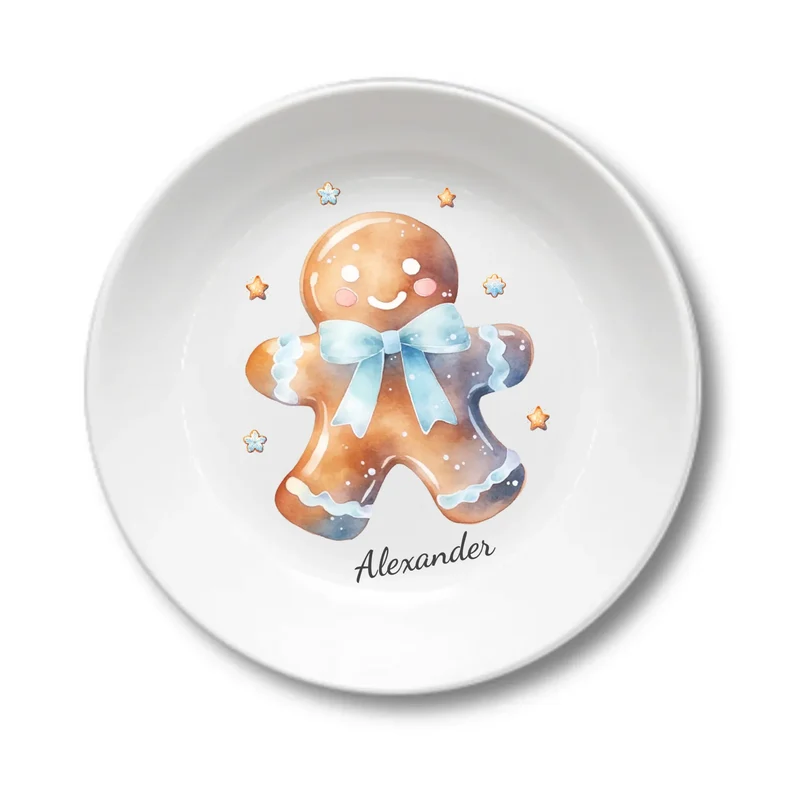 Kinderteller Lebkuchenhaus - Weihnachtsteller mit Namen personalisiert, Kindergeschirr 4