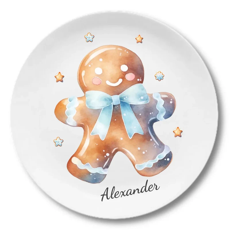 Kinderteller Lebkuchenhaus - Weihnachtsteller mit Namen personalisiert, Kindergeschirr 4