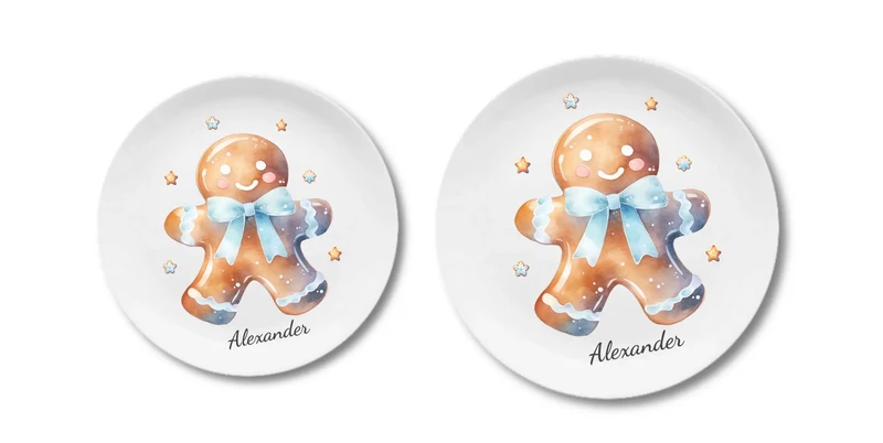 Kinderteller Lebkuchenhaus - Weihnachtsteller mit Namen personalisiert, Kindergeschirr 4