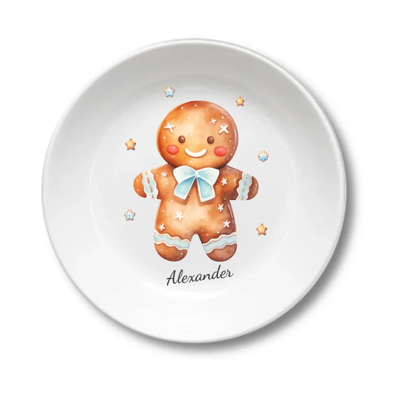 Kinderteller Lebkuchenhaus - Weihnachtsteller mit Namen personalisiert, Kindergeschirr 3