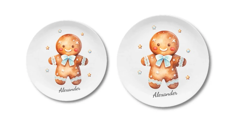 Kinderteller Lebkuchenhaus - Weihnachtsteller mit Namen personalisiert, Kindergeschirr 3