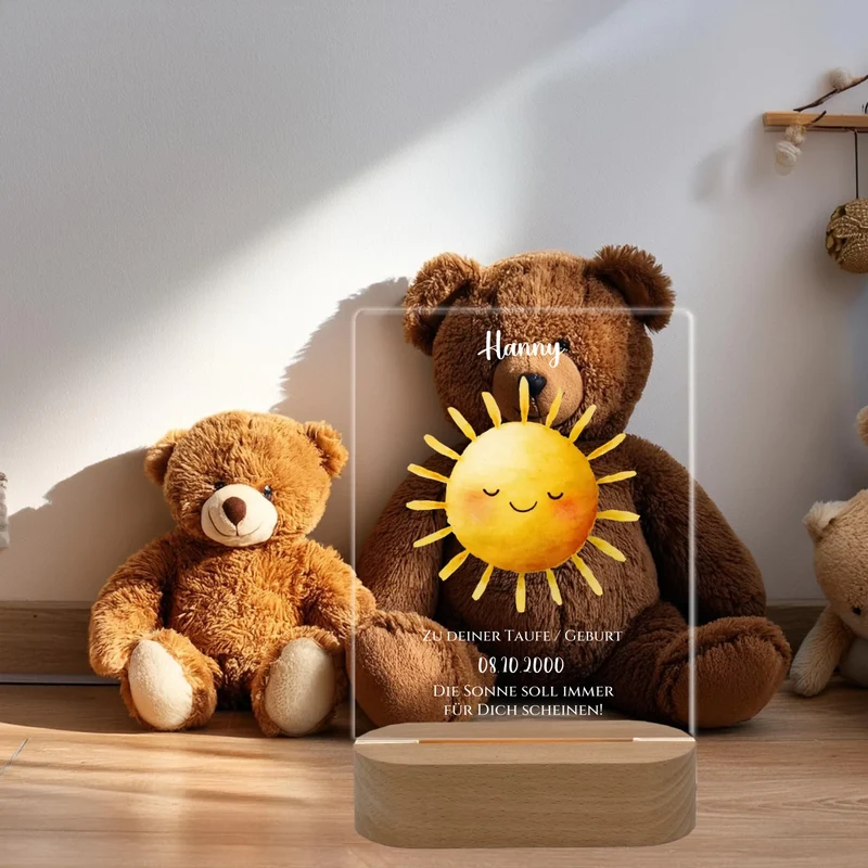 Zur Taufe Taufgeschenk / Geburtsgeschenk - Baby & Kinder-LED Nachtlicht SONNE