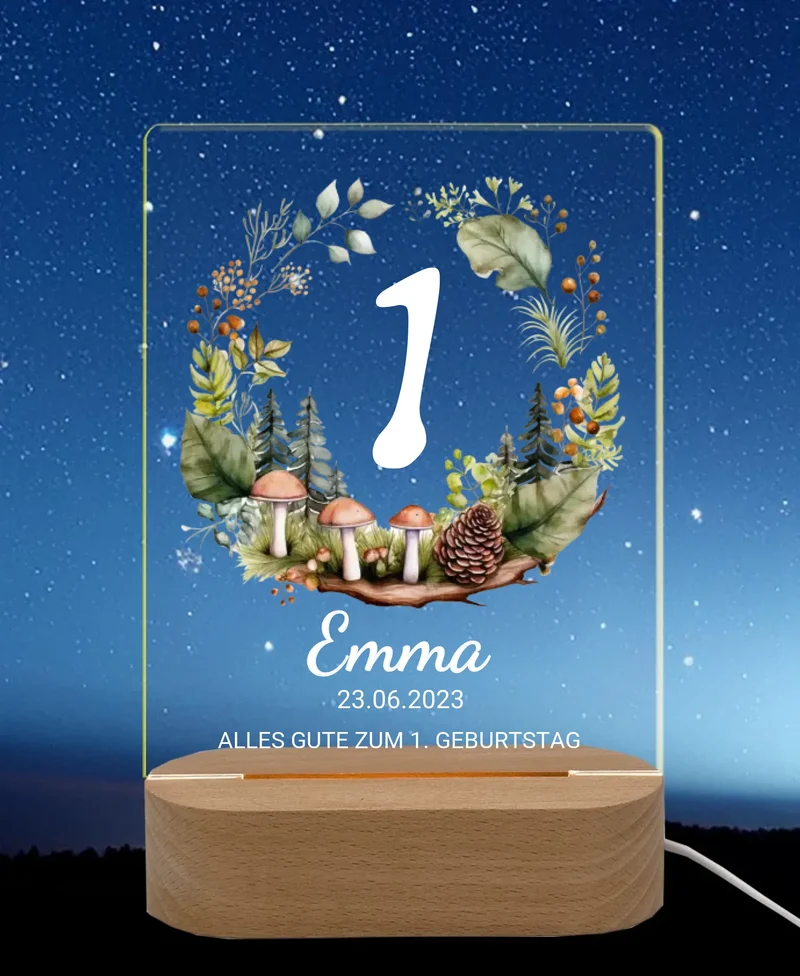Zum 1. Geburtstag Mädchen / Junge - Personalisiertes Baby & Kleinkind LED Nachtlicht Geburtstagsgeschenk