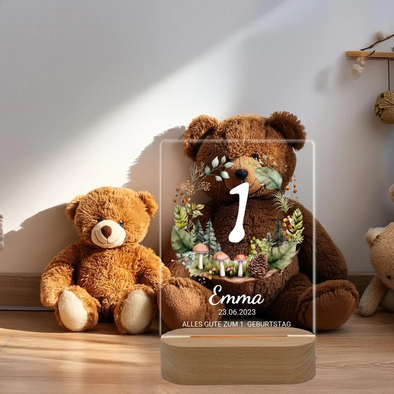 Zum 1. Geburtstag Mädchen / Junge - Personalisiertes Baby & Kleinkind LED Nachtlicht Geburtstagsgeschenk