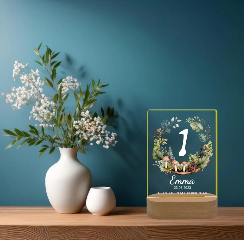 Zum 1. Geburtstag Mädchen / Junge - Personalisiertes Baby & Kleinkind LED Nachtlicht Geburtstagsgeschenk