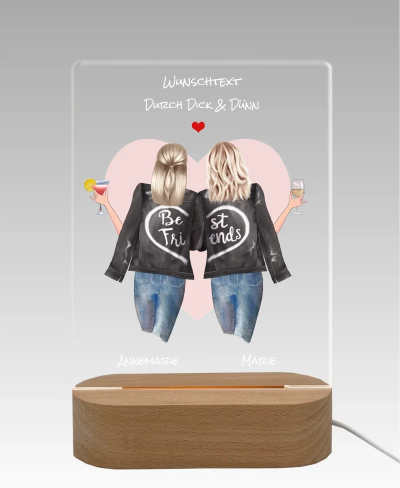 Personalisiertes LED-Deko Licht aus Acrylglas "Geschenk Schwester" Geschenkidee Geburtstag & Weihnachten