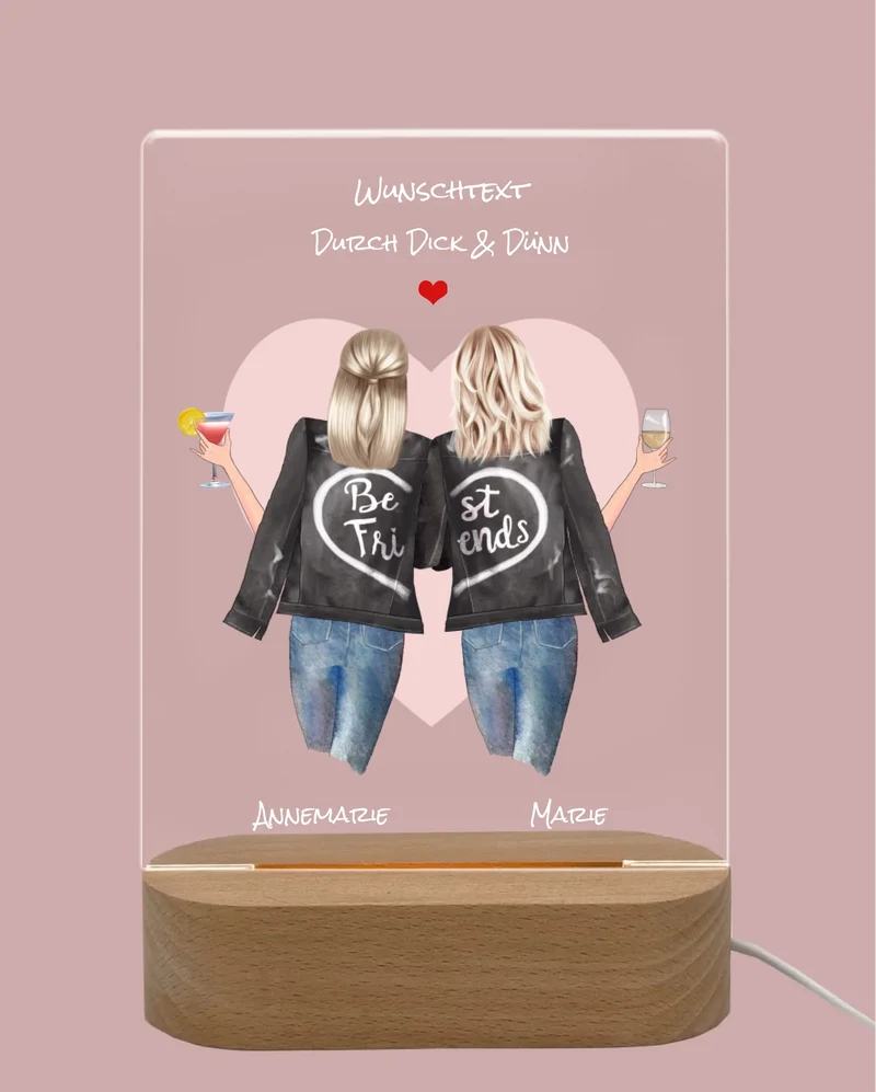 Personalisiertes LED-Deko Licht aus Acrylglas "Geschenk Schwester" Geschenkidee Geburtstag & Weihnachten