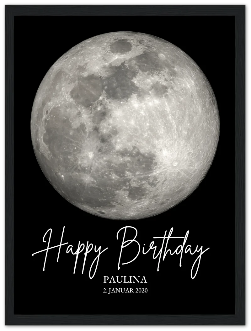 Personalisiertes Geschenk zum Geburtstag Mondphasen-Poster