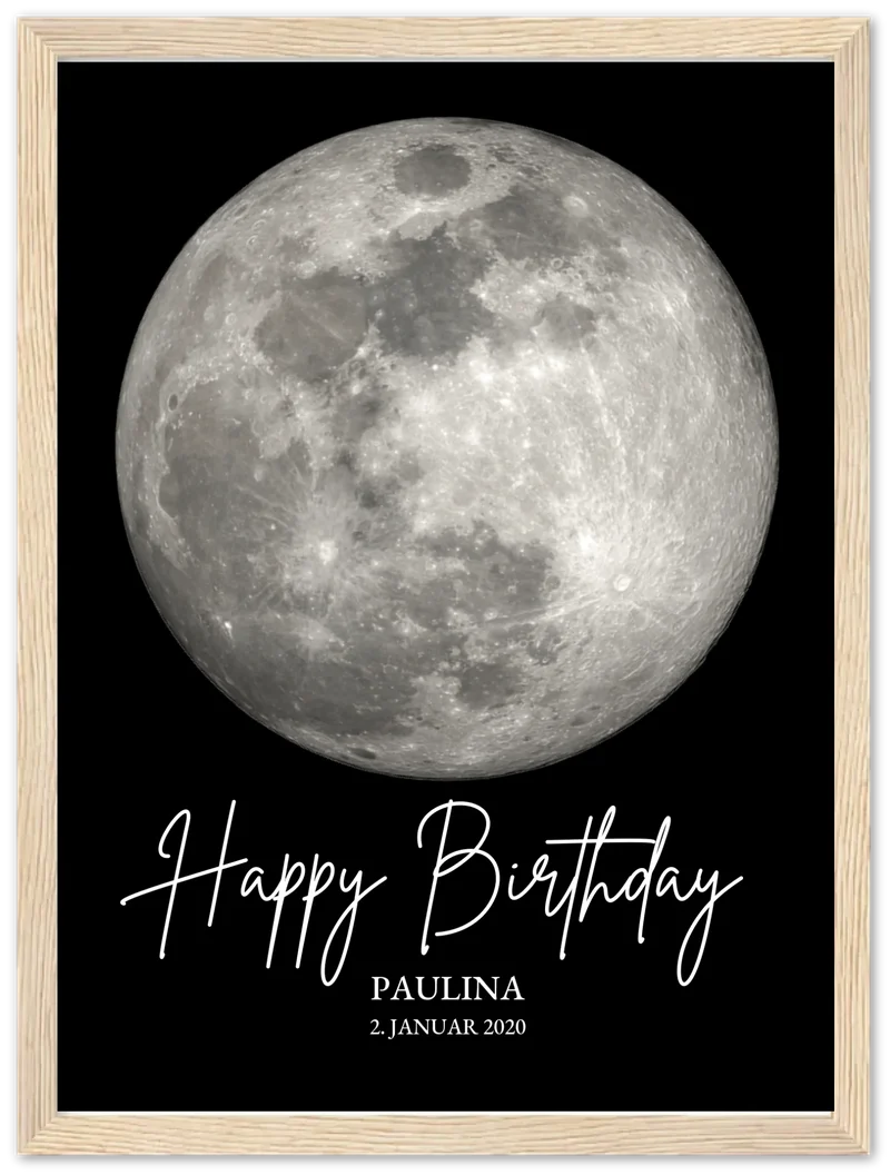 Personalisiertes Geschenk zum Geburtstag Mondphasen-Poster