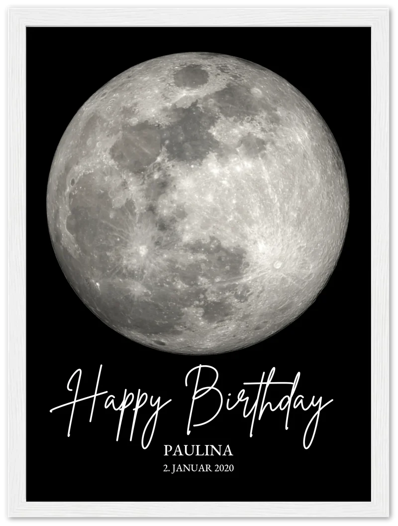 Personalisiertes Geschenk zum Geburtstag Mondphasen-Poster
