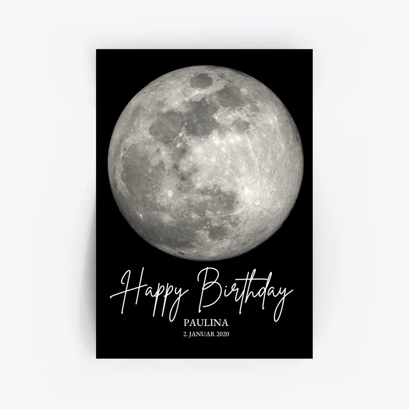 Personalisiertes Geschenk zum Geburtstag Mondphasen-Poster