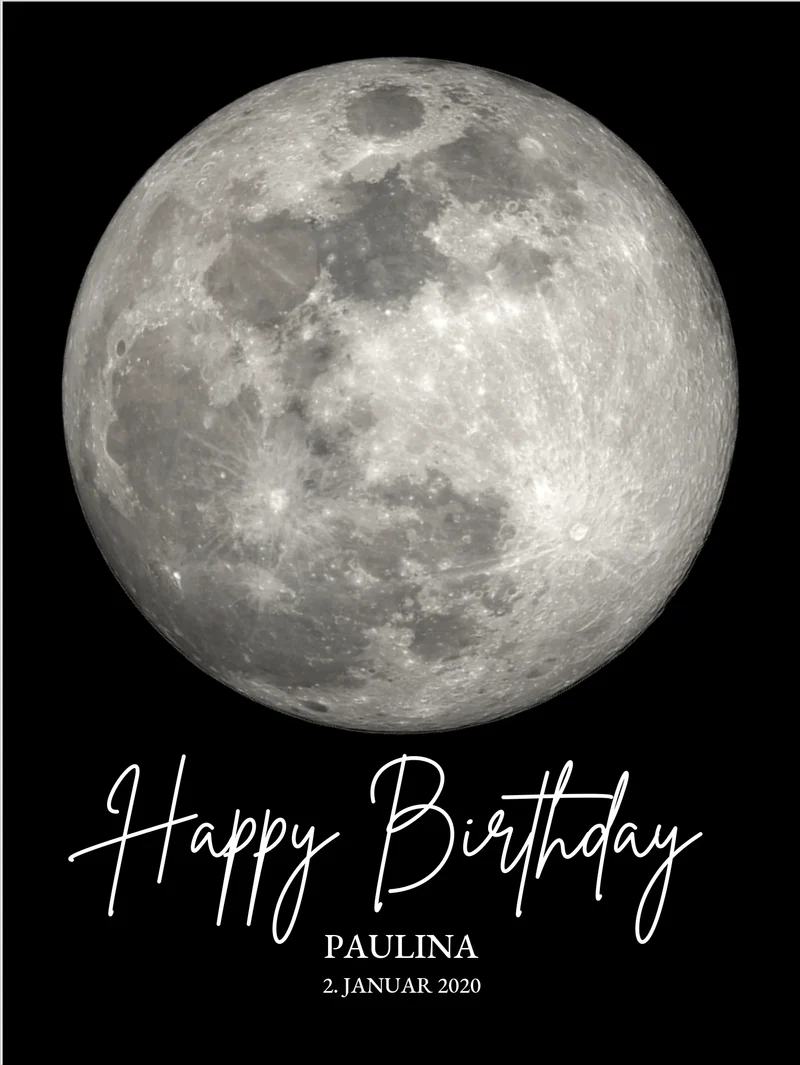 Personalisiertes Geschenk zum Geburtstag Mondphasen-Poster