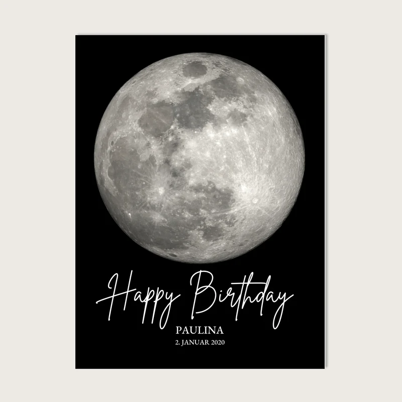 Personalisiertes Geschenk zum Geburtstag Mondphasen-Poster