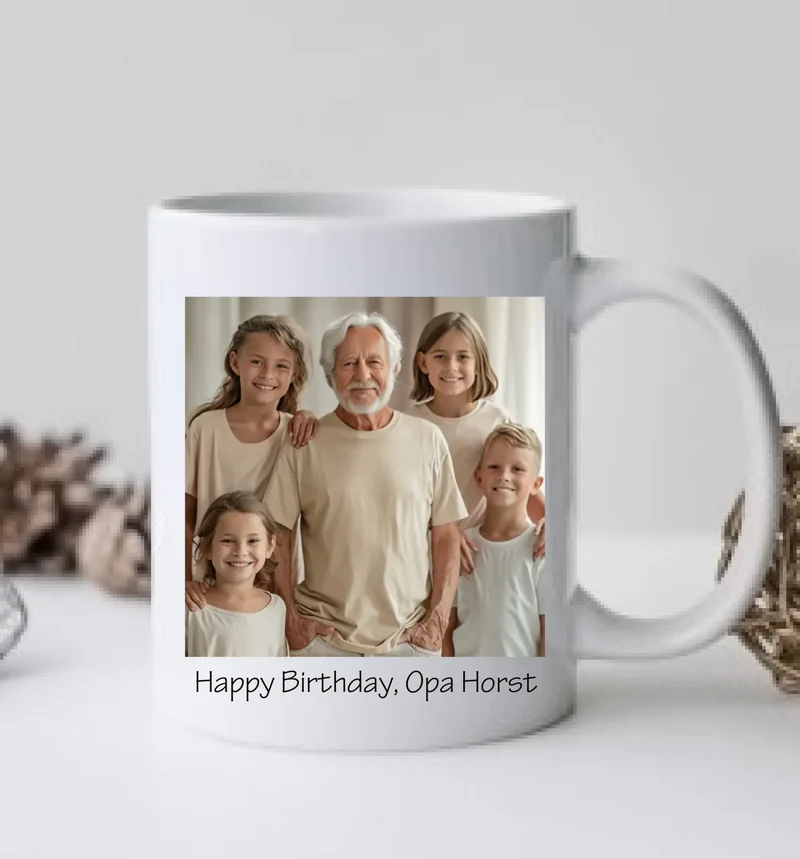 Fototasse 72. Geburtstag | Schonend Behandeln | Das gute Stück | Tasse Geschenk Opa, Papa, Freund Geburtstagsgeschenk mit Foto