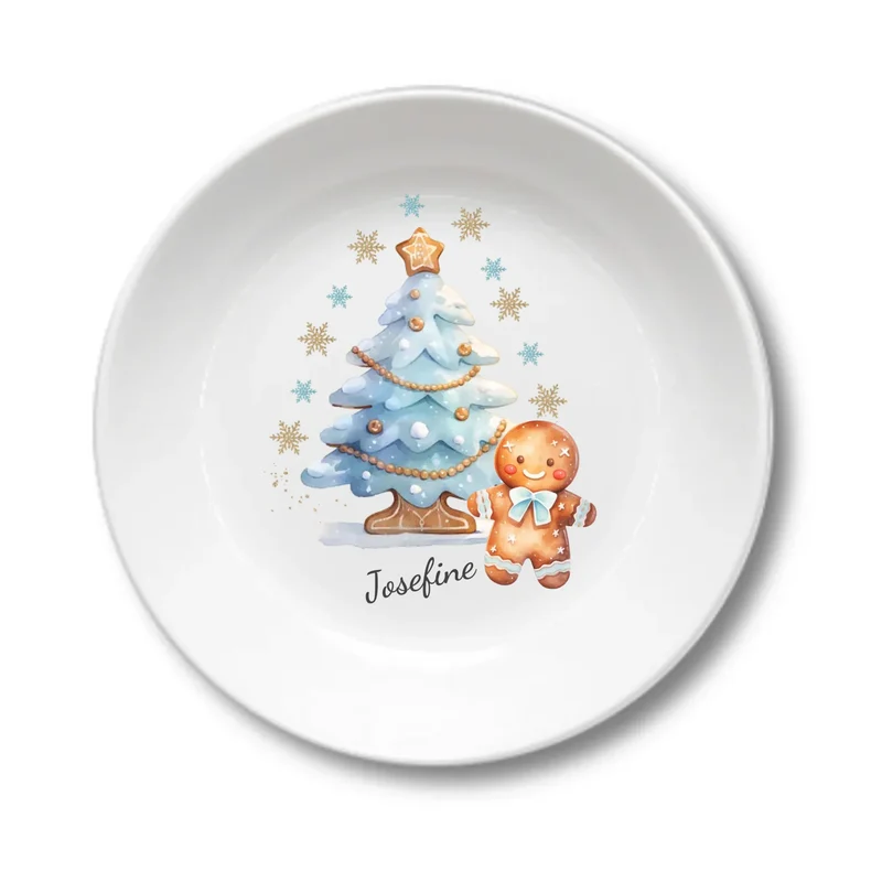 Kinderteller Lebkuchenmann - Weihnachtsteller mit Namen personalisiert, Kindergeschirr
