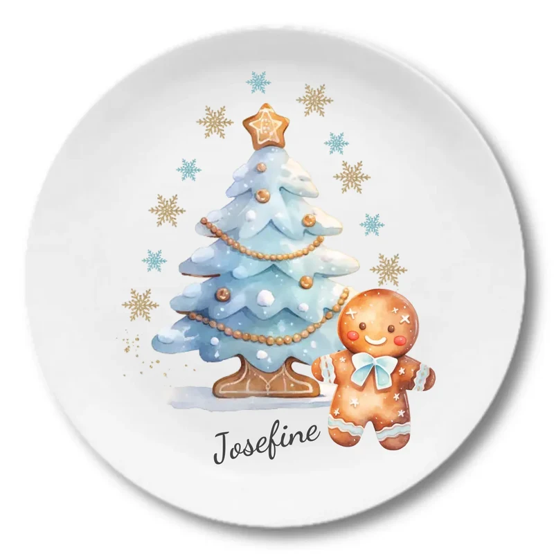 Kinderteller Lebkuchenmann - Weihnachtsteller mit Namen personalisiert, Kindergeschirr