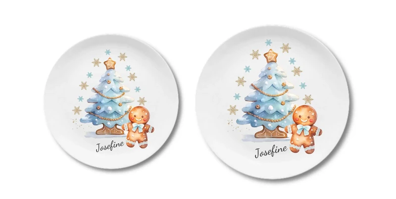 Kinderteller Lebkuchenmann - Weihnachtsteller mit Namen personalisiert, Kindergeschirr