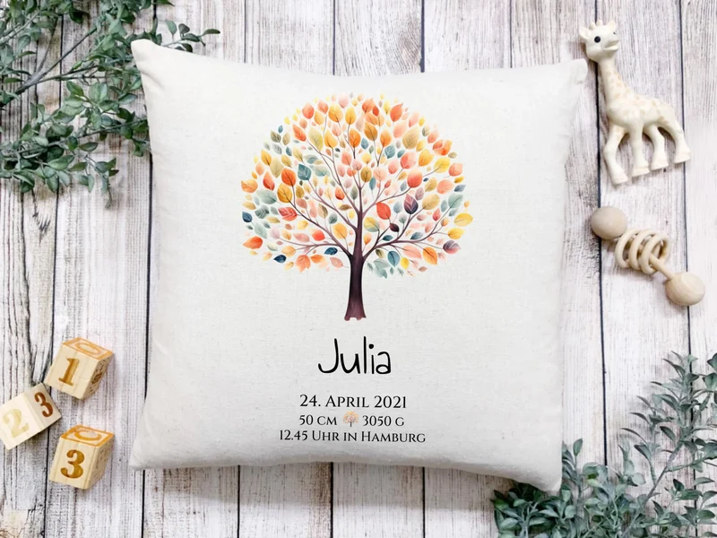 Babygeschenk - Personalisiertes Poster zur Geburt & Taufe mit Lebensbaum
